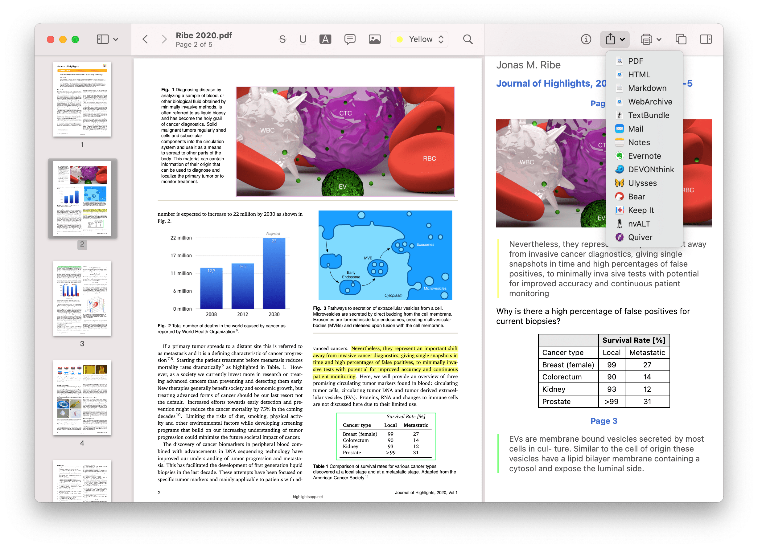 is there a command for highlight in pdf on mac